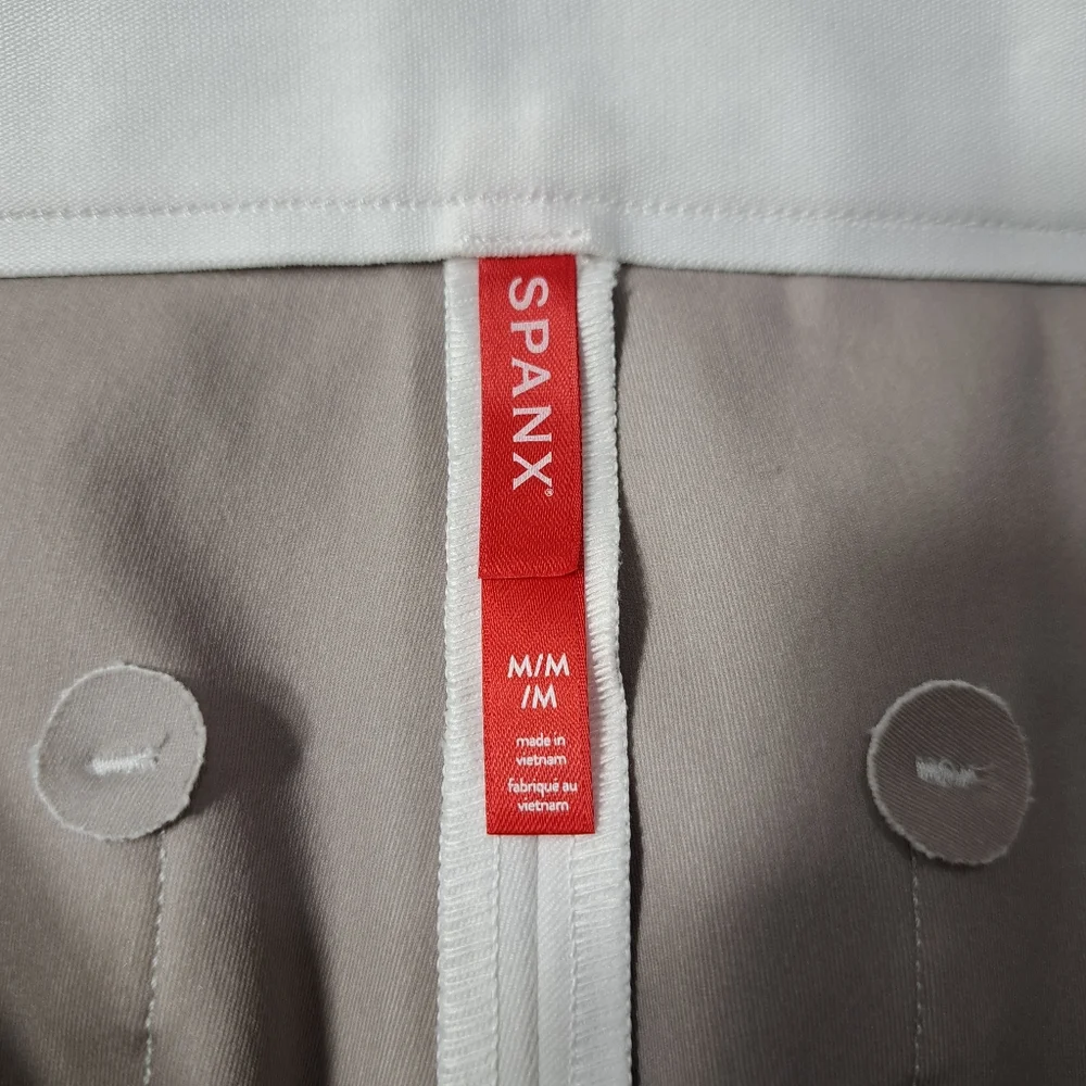 SPANX Women's Slim Straight Pants in Classic White Size M 20372R Grey Linings - Picture 9 of 16